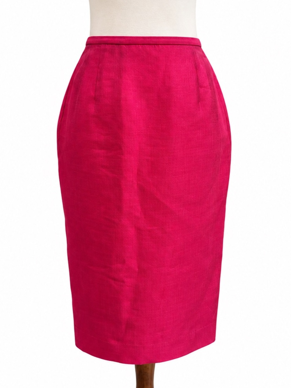 Talbots Silk blend High-Waist Fuchsia Pencil Skirt Shiny 4